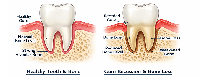 Healthy vs Bone Loss Comparison