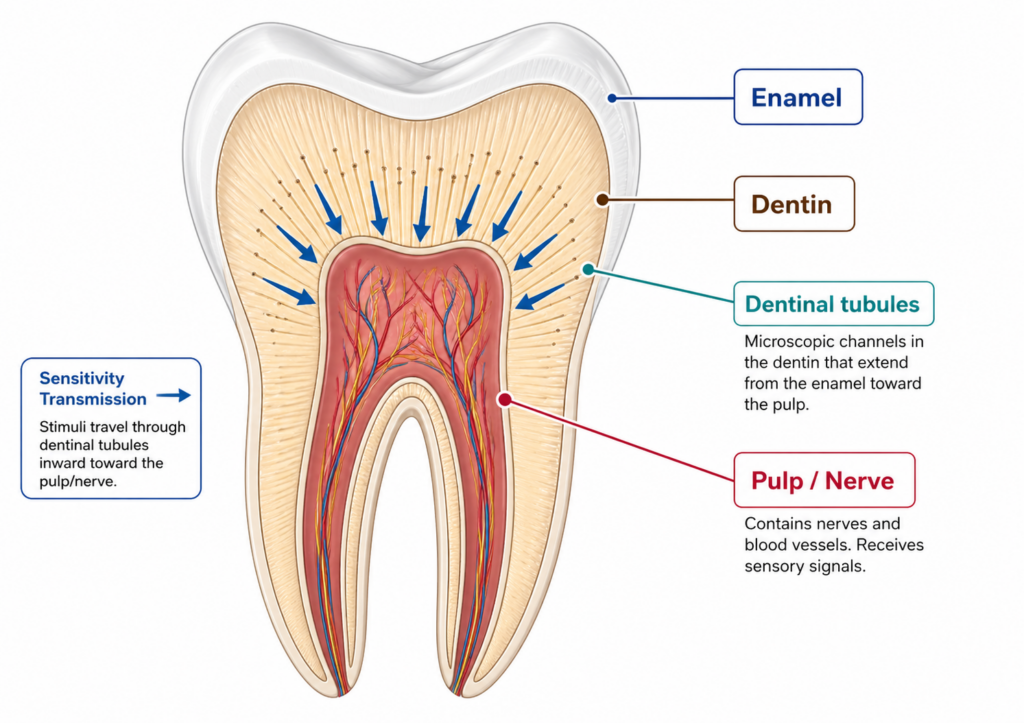 Diagram of tooth structure and functions