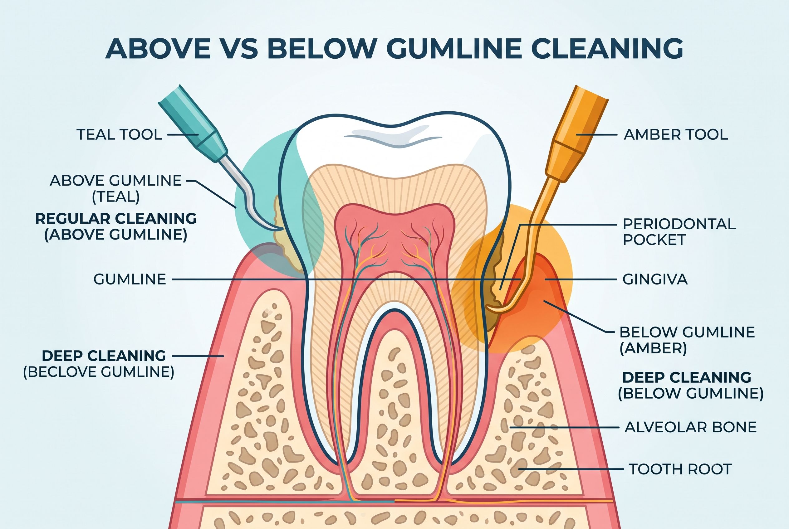 Above vs Below Gumline Diagram