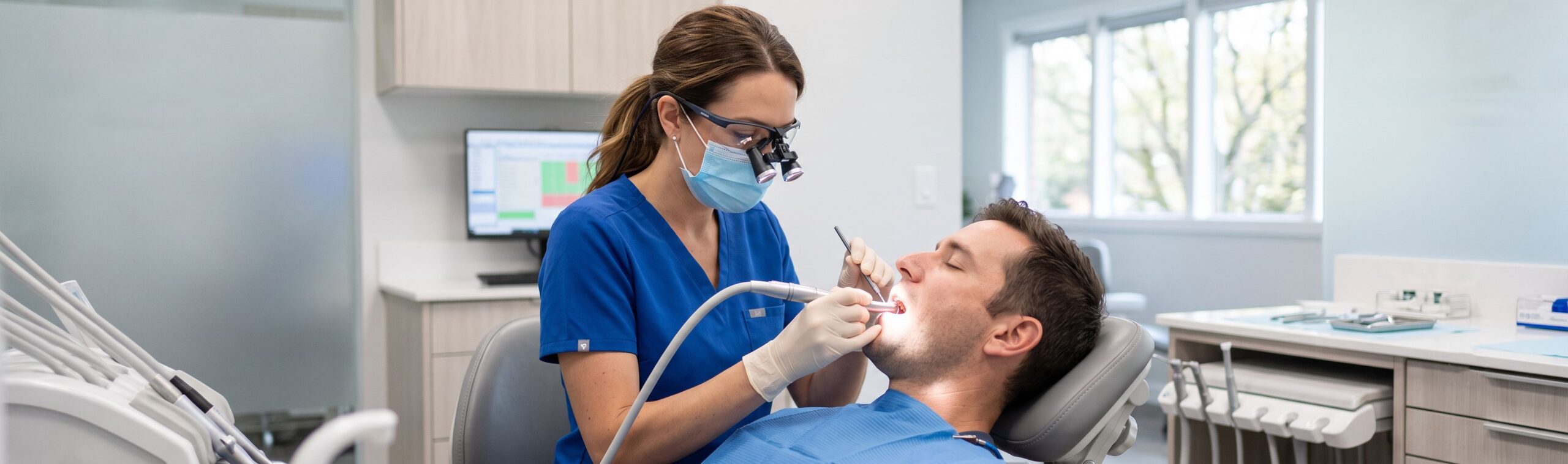 Dentist Performing Restorative Procedure