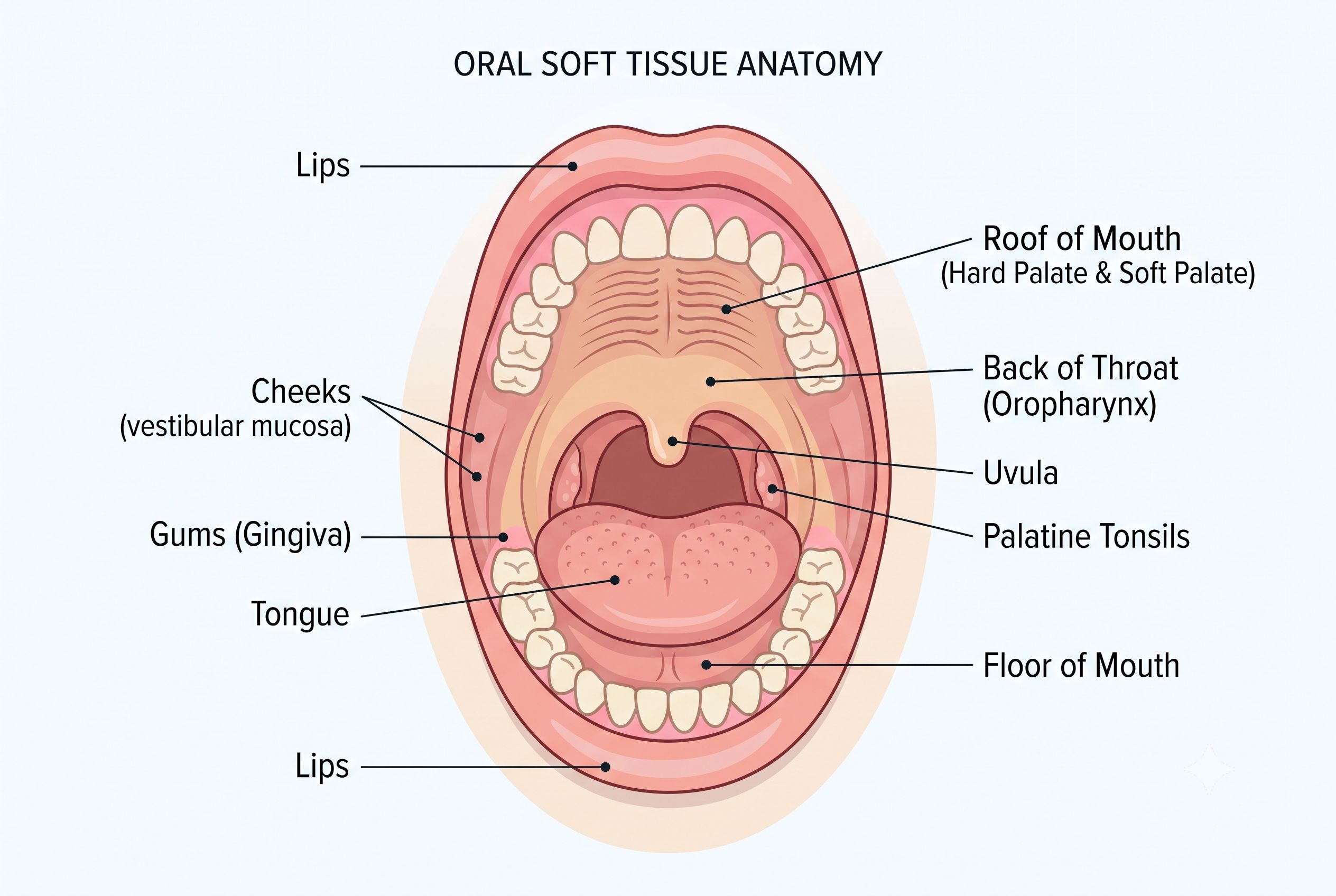 Oral Soft Tissue Anatomy Diagram