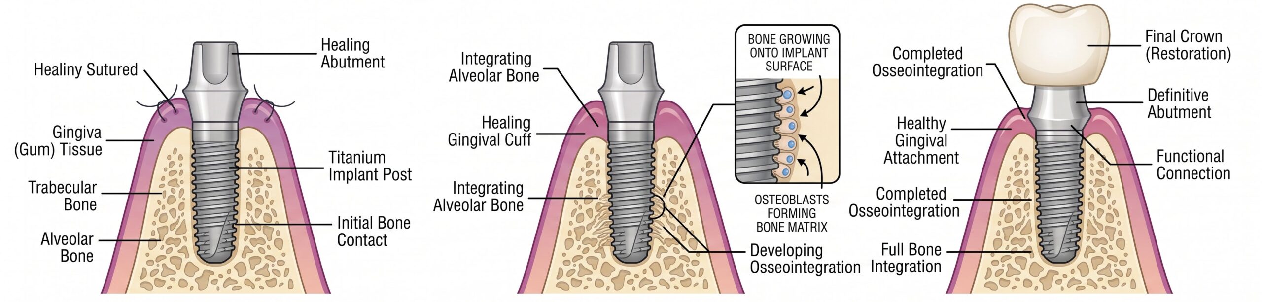 Dental Implant Osseointegration Diagram