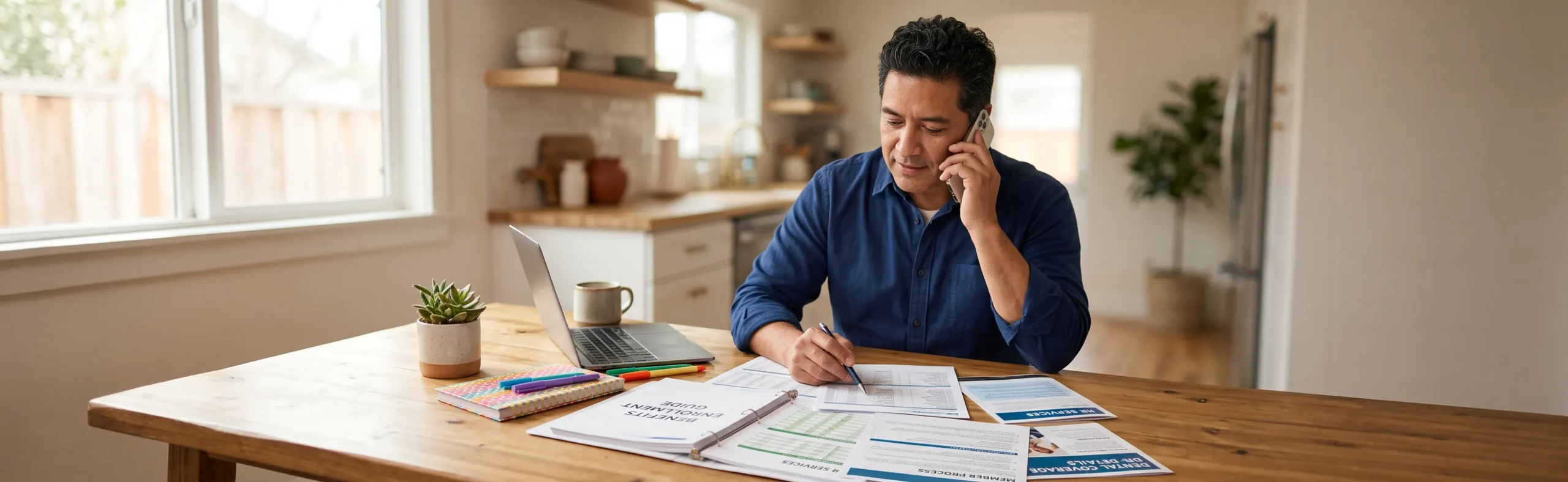 Person on Phone — Calling Insurance or HR