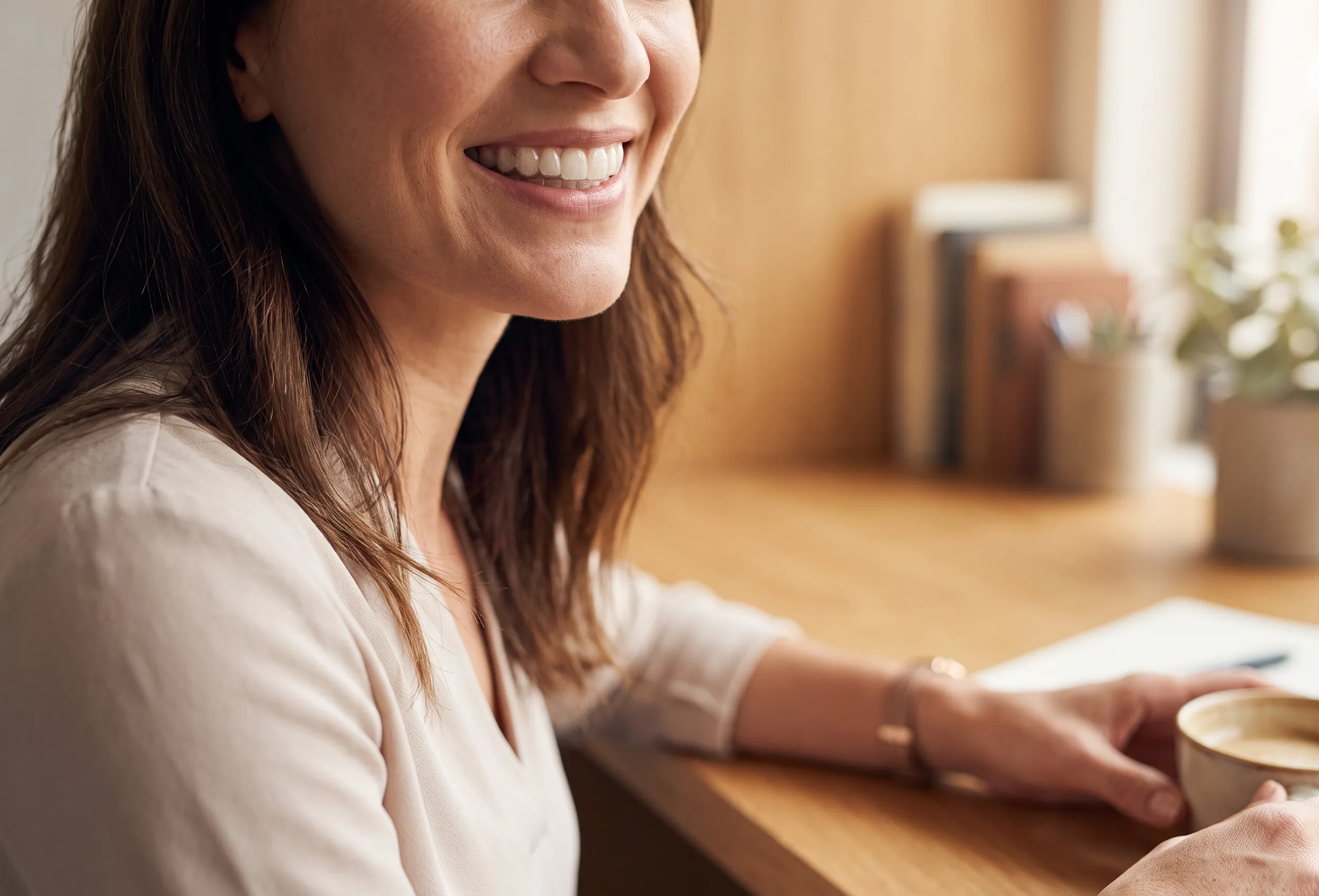 Adult Wearing Clear Aligner — Discreet Smile